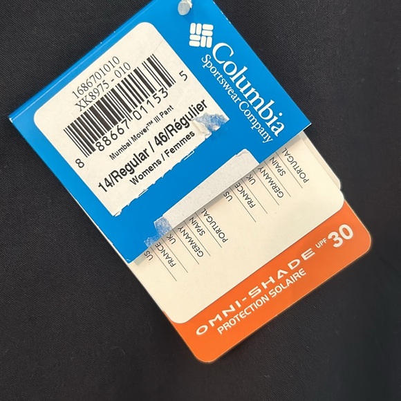 Columbia Omni shade  pants NWT - Picture 2 of 6